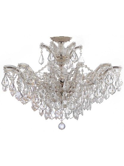 Maria Theresa 6-Light Semi Flush Mount Ceiling Light in Polished Chrome.